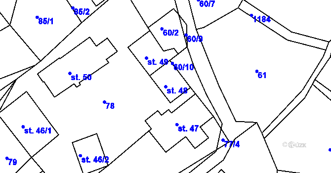 Parcela st. 48 v KÚ Horská Kamenice, Katastrální mapa