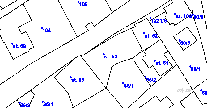 Parcela st. 53 v KÚ Horská Kamenice, Katastrální mapa