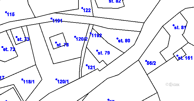 Parcela st. 79 v KÚ Horská Kamenice, Katastrální mapa