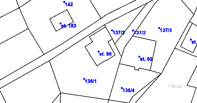 Parcela st. 86 v KÚ Horská Kamenice, Katastrální mapa