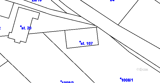 Parcela st. 107 v KÚ Horská Kamenice, Katastrální mapa