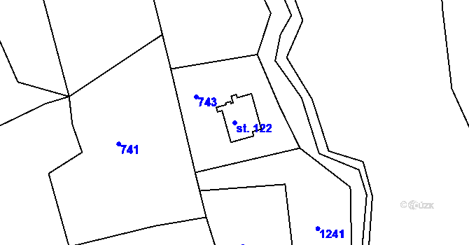 Parcela st. 122 v KÚ Horská Kamenice, Katastrální mapa