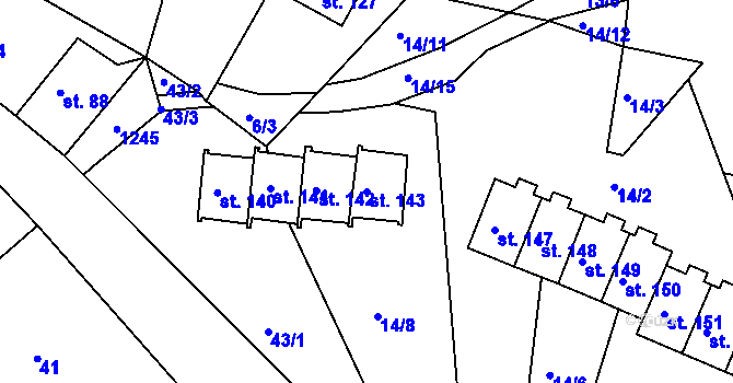 Parcela st. 143 v KÚ Horská Kamenice, Katastrální mapa