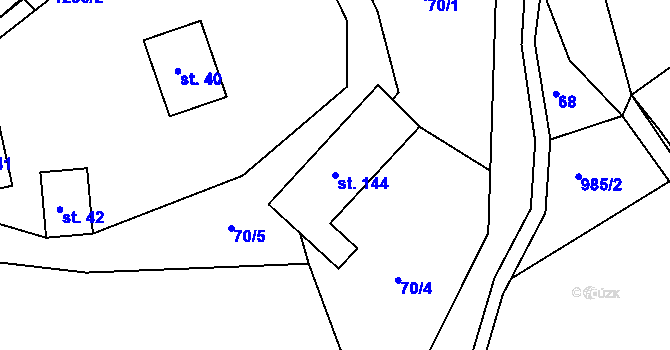 Parcela st. 144 v KÚ Horská Kamenice, Katastrální mapa