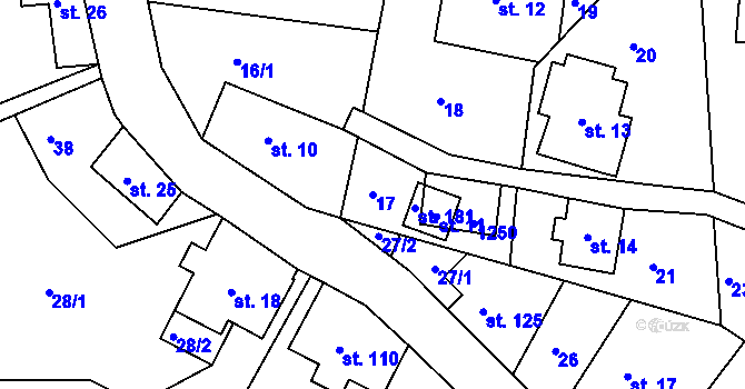 Parcela st. 17 v KÚ Horská Kamenice, Katastrální mapa