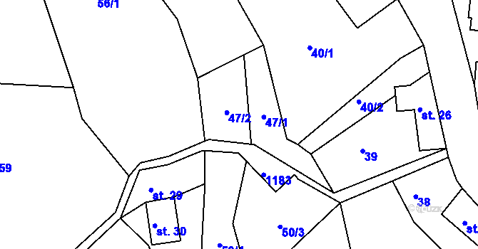 Parcela st. 47 v KÚ Horská Kamenice, Katastrální mapa
