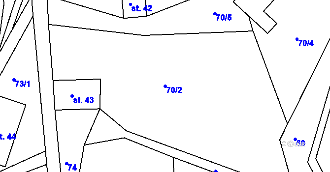 Parcela st. 70/2 v KÚ Horská Kamenice, Katastrální mapa