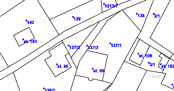 Parcela st. 137/2 v KÚ Horská Kamenice, Katastrální mapa