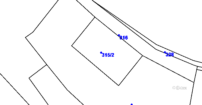 Parcela st. 315/2 v KÚ Horská Kamenice, Katastrální mapa