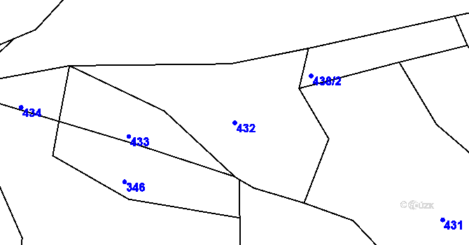 Parcela st. 432 v KÚ Horská Kamenice, Katastrální mapa