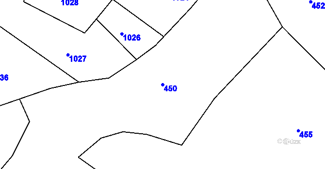 Parcela st. 450 v KÚ Horská Kamenice, Katastrální mapa
