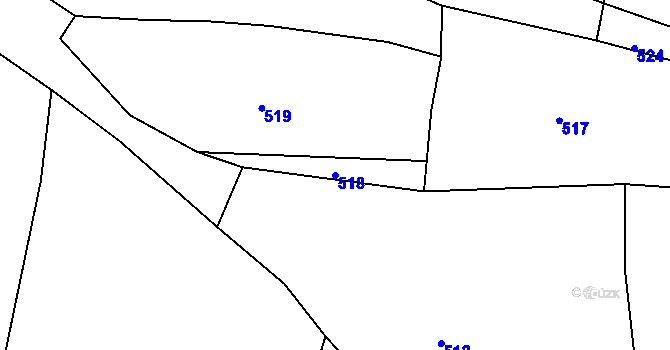 Parcela st. 518 v KÚ Horská Kamenice, Katastrální mapa
