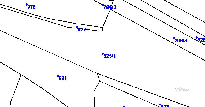 Parcela st. 525/1 v KÚ Horská Kamenice, Katastrální mapa