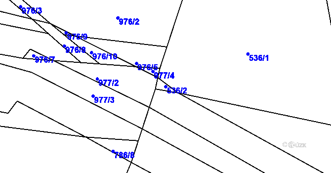 Parcela st. 536/2 v KÚ Horská Kamenice, Katastrální mapa