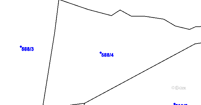 Parcela st. 588/4 v KÚ Horská Kamenice, Katastrální mapa