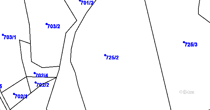 Parcela st. 725/2 v KÚ Horská Kamenice, Katastrální mapa