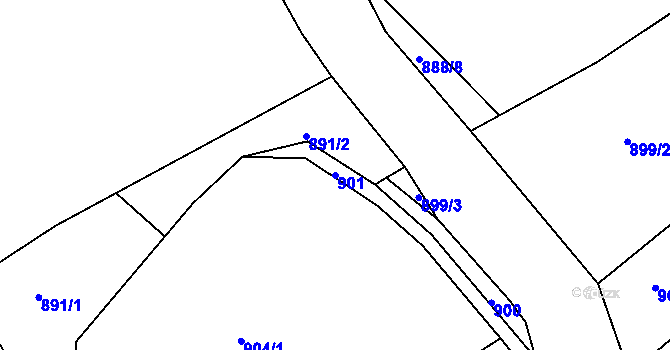 Parcela st. 901 v KÚ Horská Kamenice, Katastrální mapa
