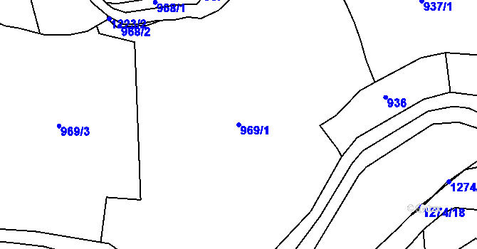 Parcela st. 969/1 v KÚ Horská Kamenice, Katastrální mapa