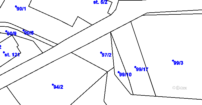 Parcela st. 97/2 v KÚ Dolce, Katastrální mapa