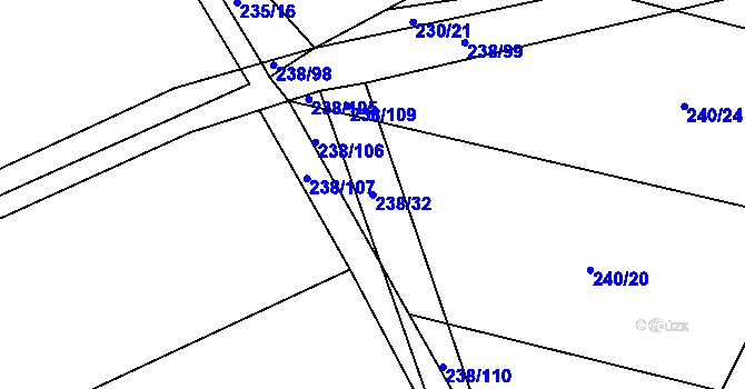 Parcela st. 238/32 v KÚ Dolce, Katastrální mapa