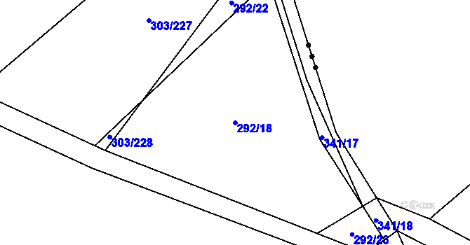 Parcela st. 292/18 v KÚ Dolce, Katastrální mapa