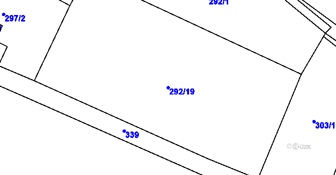 Parcela st. 292/19 v KÚ Dolce, Katastrální mapa