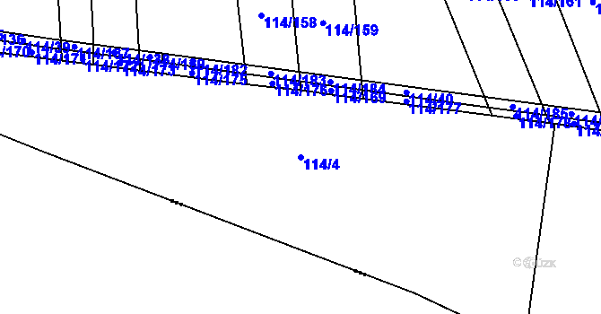 Parcela st. 114/4 v KÚ Dolce, Katastrální mapa