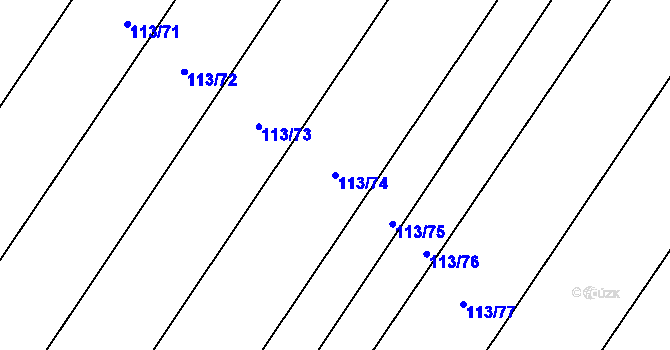 Parcela st. 113/74 v KÚ Dolce, Katastrální mapa
