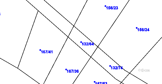 Parcela st. 132/64 v KÚ Dolce, Katastrální mapa