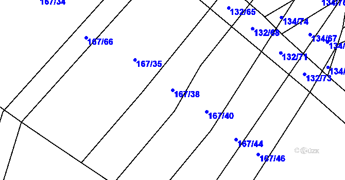 Parcela st. 167/38 v KÚ Dolce, Katastrální mapa