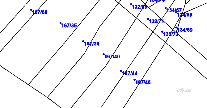 Parcela st. 167/40 v KÚ Dolce, Katastrální mapa