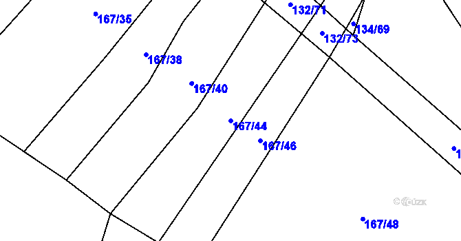 Parcela st. 167/44 v KÚ Dolce, Katastrální mapa