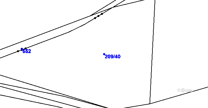 Parcela st. 209/40 v KÚ Dolce, Katastrální mapa