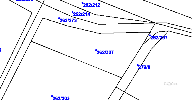 Parcela st. 262/307 v KÚ Dolce, Katastrální mapa