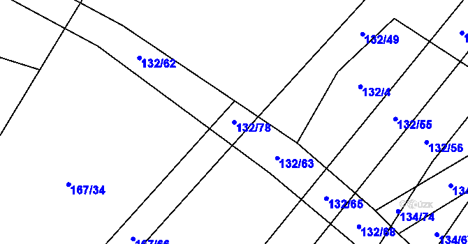 Parcela st. 132/78 v KÚ Dolce, Katastrální mapa