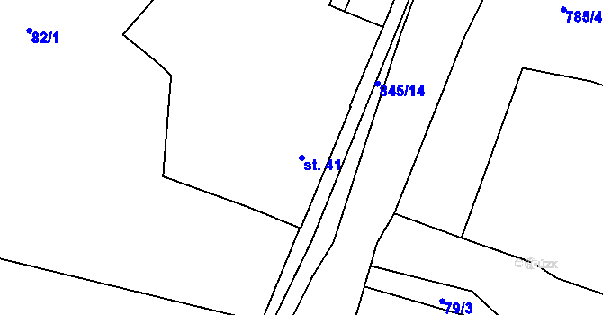 Parcela st. 41 v KÚ Horšice, Katastrální mapa