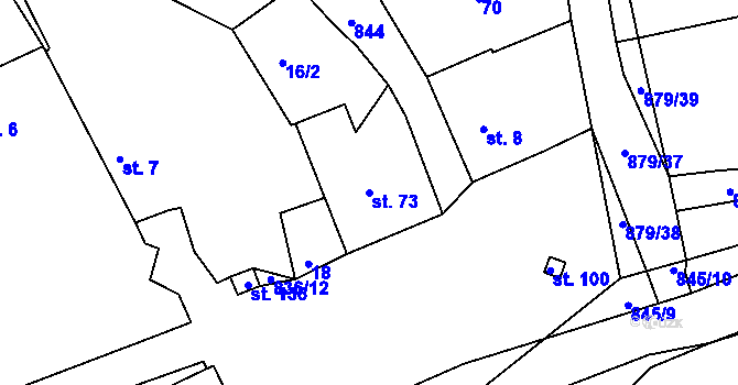 Parcela st. 73 v KÚ Horšice, Katastrální mapa