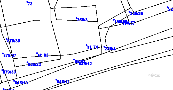 Parcela st. 74 v KÚ Horšice, Katastrální mapa