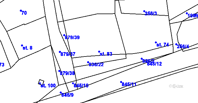 Parcela st. 83 v KÚ Horšice, Katastrální mapa