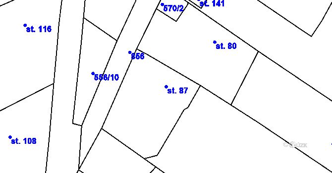 Parcela st. 87 v KÚ Horšice, Katastrální mapa