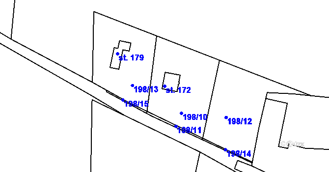 Parcela st. 172 v KÚ Horšice, Katastrální mapa