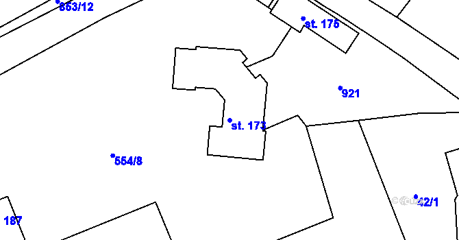 Parcela st. 173 v KÚ Horšice, Katastrální mapa