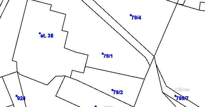 Parcela st. 79/1 v KÚ Horšice, Katastrální mapa
