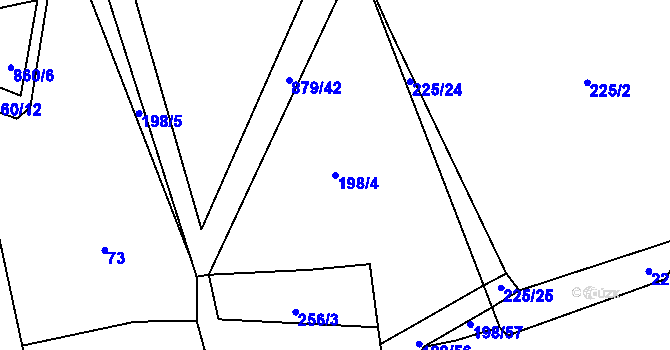 Parcela st. 198/4 v KÚ Horšice, Katastrální mapa