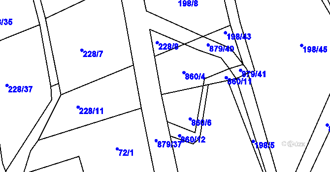 Parcela st. 228/3 v KÚ Horšice, Katastrální mapa