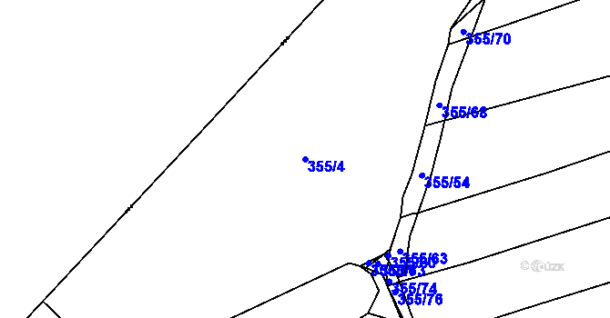 Parcela st. 355/4 v KÚ Horšice, Katastrální mapa