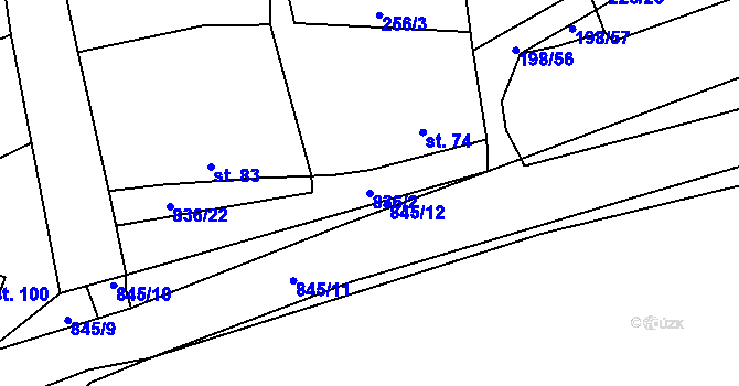 Parcela st. 836/2 v KÚ Horšice, Katastrální mapa