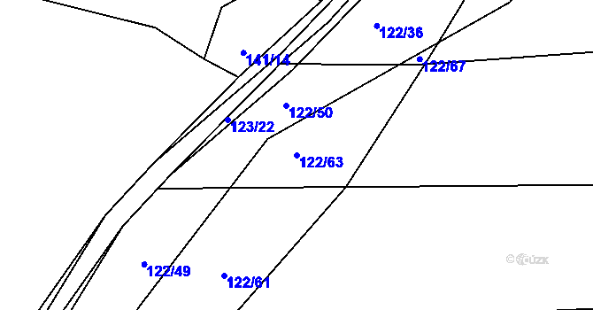 Parcela st. 122/63 v KÚ Horšice, Katastrální mapa
