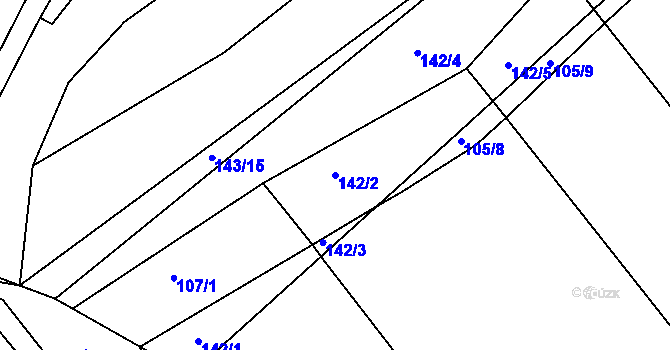 Parcela st. 142/2 v KÚ Horšice, Katastrální mapa