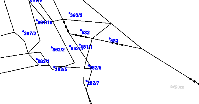 Parcela st. 181/2 v KÚ Horšice, Katastrální mapa